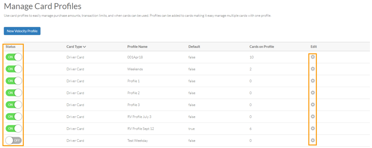 Add or Edit Card Profiles – Card Management Online Help Center