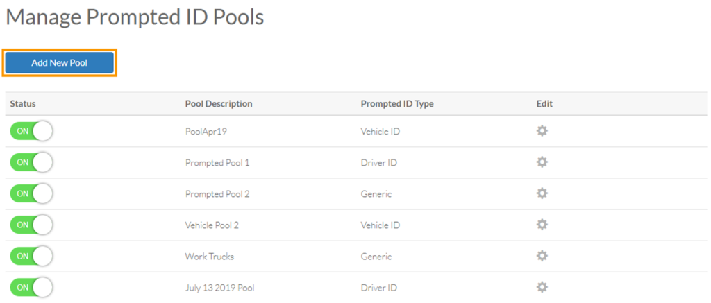 Click Add New Pool
